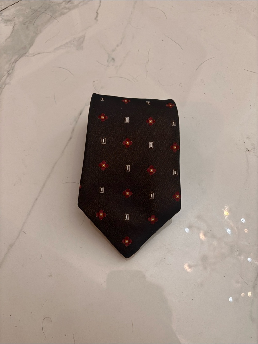 OXXFORD CLOTHES Tie (Black/Red, Silk)
